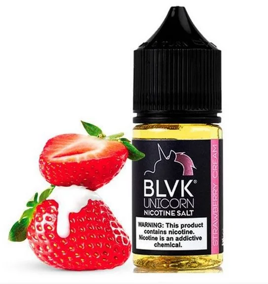 Juice Blvk Strawberry Cream - Nic Salt Unicorn - -