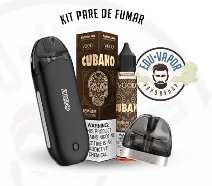 Kit PARE DE FUMAR! - Pod System Zero Renova Vaporesso VGOD Cubano Rich Creamy Cigar - -